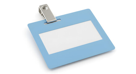 Blue ID badge with clip