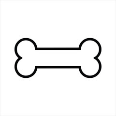 Dog Bone Icon – Vector Pet Snack Outline Silhouette Symbol