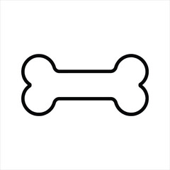 Dog Bone Icon – Vector Pet Snack Outline Silhouette Symbol