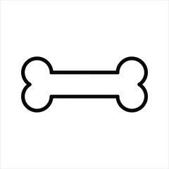 Dog Bone Icon – Vector Pet Snack Outline Silhouette Symbol