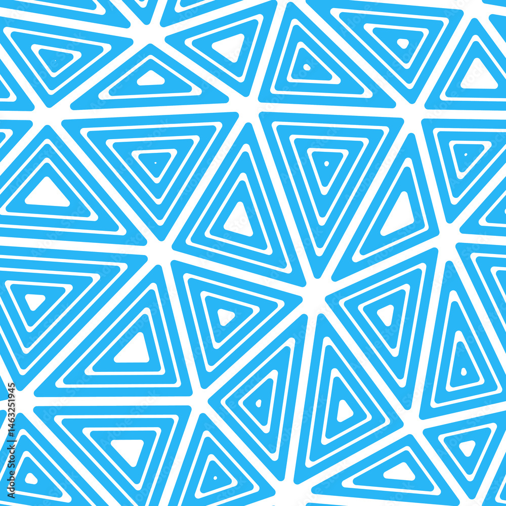 Poster abstract mosaic background. multiple repeated inner triangles. big triangles size. solid color style