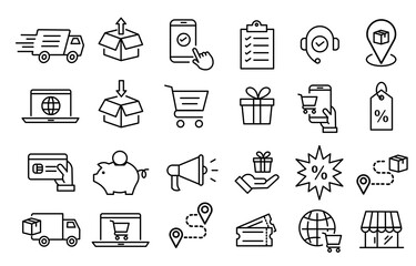 Online store icon set