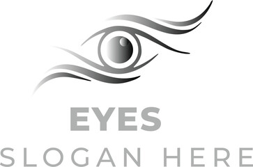 Minimalist Eye Logo Vector in Neutral Gray