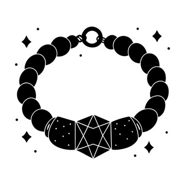 black beaded bracelet with star charm clip art preview