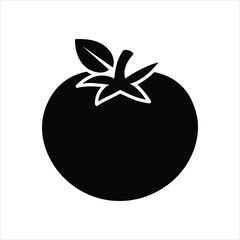 Tomato Icon – Vector Vegetable Silhouette Symbol