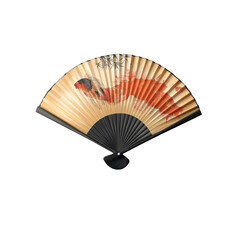 Elegant Japanese Hand Fan with Koi Fish Design