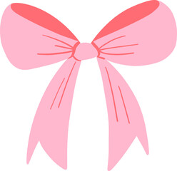 Festive pink ribbon bow vector design