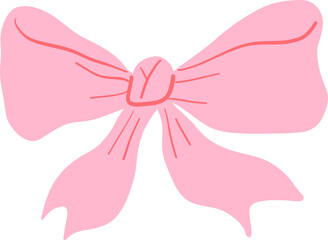 Pink ribbon bow isolated vector illustration