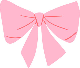 Cute and simple pink gift bow, vector