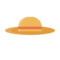 vector illustration of a straw hat. simple design. flat. color