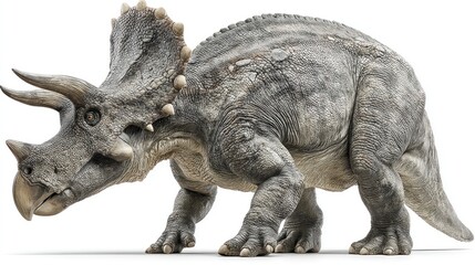 Obraz premium Triceratops side profile with clean white background