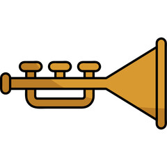 Flat Style Vector Illustration of a Trumpet Icon