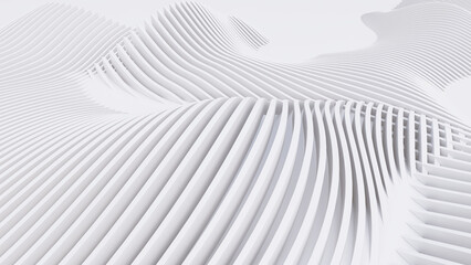 Naklejka premium Abstract Curved Shapes. White Circular Background.