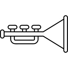 Flat Style Vector Illustration of a Trumpet Icon