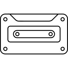 Fototapeta premium Flat Style Illustration of a Vintage Cassette Tape