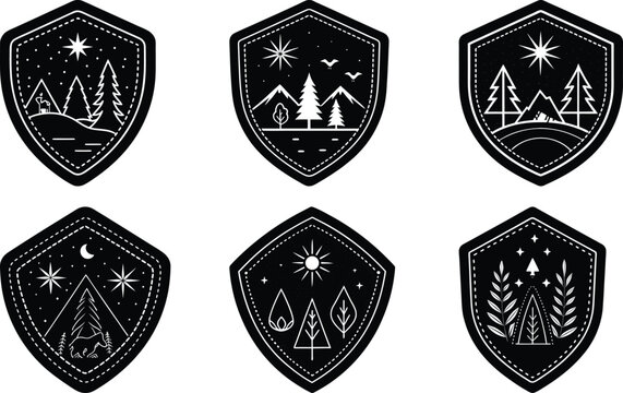 Custom Fabric Patches silhouette vector