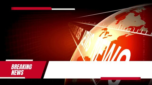 Breaking News Animation with Red and Orange Graphics &ndash; Global News Background for Broadcast
