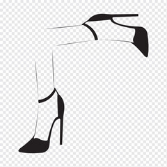 Vector sexy legs, High heeled shoes. Part of the woman's and Girl body.