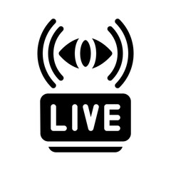 live streaming glyph icon