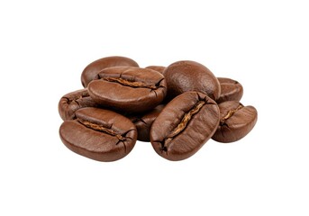 Obraz premium Freshly roasted arabica coffee beans isolated on a light surface