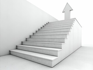Stairway Leading Up with Arrow Success Concept