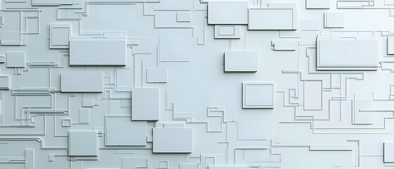 Abstract Geometric Pattern With White Cubes And Black Lines