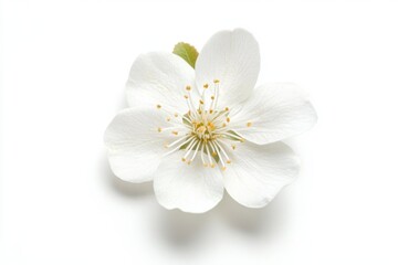 Obraz premium Delicate white bloom placed on a clean white background 