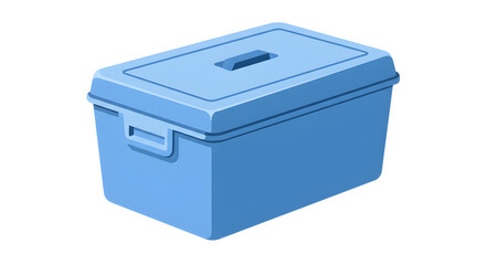 Blue Plastic Box with Lid for Storage