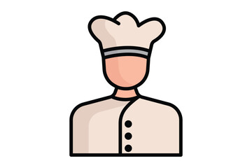 Chef icon. colored outline icon style. icon related to culinary professional. catering elements vector illustration
