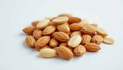 Obraz premium Harvesting almond seeds agricultural field food photography natural environment close-up view nut cultivation insights