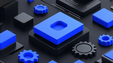 Abstract 3D geometric shapes