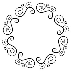 シンプルな円形のレトロなラインアートフレーム | Simple Circular Line Art Frame