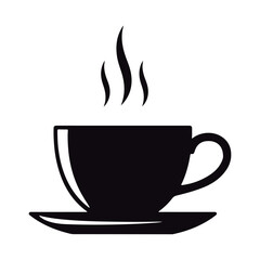 Minimalist Hot Drink Cup with Steam.
