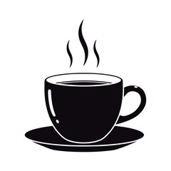 Minimalist Hot Drink Cup with Steam.
