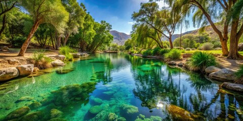 Obraz premium Shokek Stream Jordan Valley Israel Pristine Water Pool Nature Photography