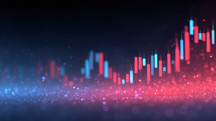 Red and Blue Stock Market Volatility Chart