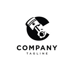 Letter C Piston icon logo vector