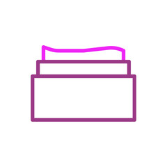 Cosmetic cream pot illustration with vibrant magenta outline design