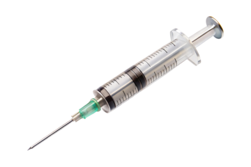 Medical syringe isolated on transparent background. Png