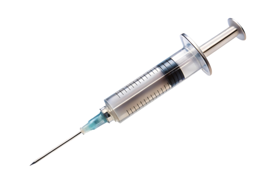 Medical syringe isolated on transparent background. Png