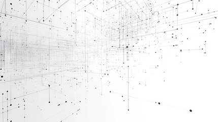 Abstract network background with connecting lines and dots, data flow design