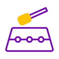 Stylized drum illustration with vibrant color palette and minimalist design