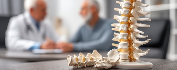 Fototapeta premium Clinical environment for spine health close-up on patient care consultation