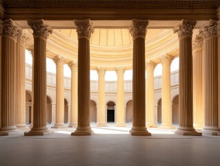 Fototapeta premium Ancient, sunlit colonnade