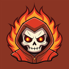 skull in flames