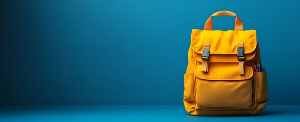 Back to school concept (Bag ,pens, pencils ) with Copy space 