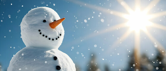 Obraz premium Smiling Snowman In Winter Sun