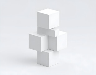 Abstract White Cubes Minimalist Geometric Structure Design