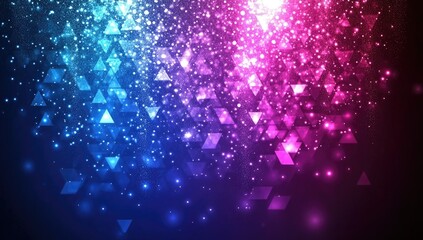 Vibrant, glowing, geometric abstract backdrop