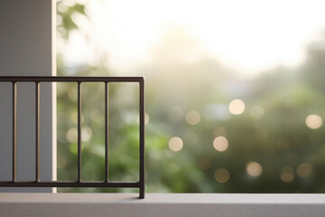 sunlit balcony scene embodying light aesthetic minimalism